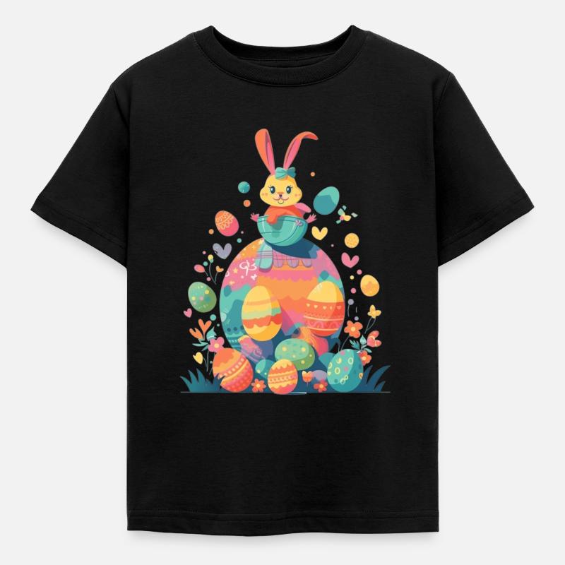 Lapin de Pâques - T-shirt Enfant - noir