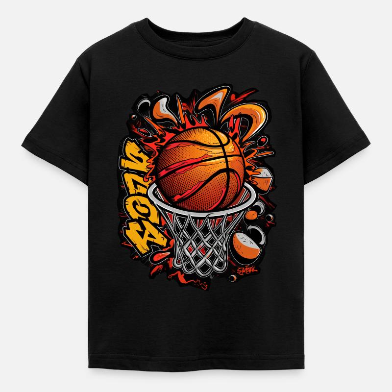 Dynamic Basketball Graffiti - Kids' T-Shirt - black