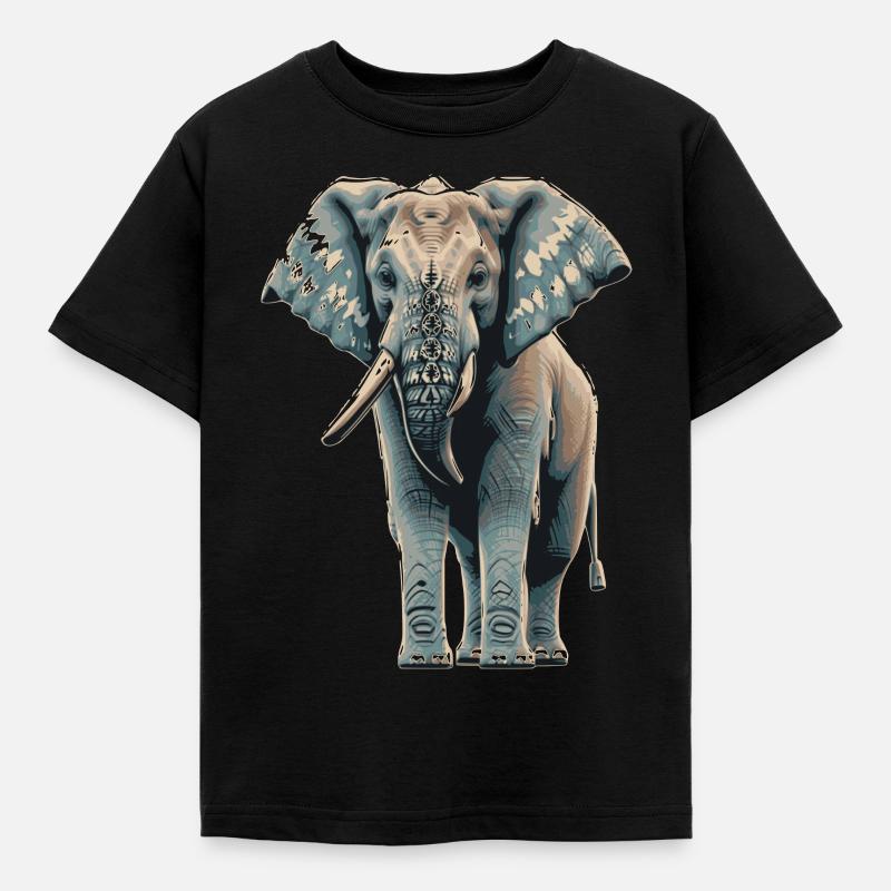 Éléphant bleu - T-shirt Enfant - noir