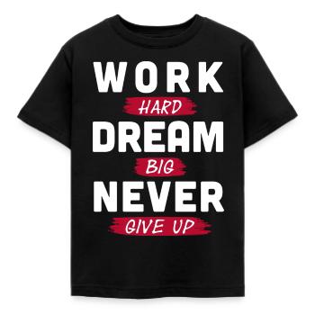 Travailler et rêver - T-shirt Enfant - noir - Devant - AI Model Kid Female (0cm)