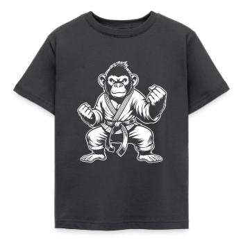 Kampfsport Affe - Meister der Beweglichkeit - Kinder T-Shirt - Dunkelgrau - Vorne - AI Model Kid Female (0cm)