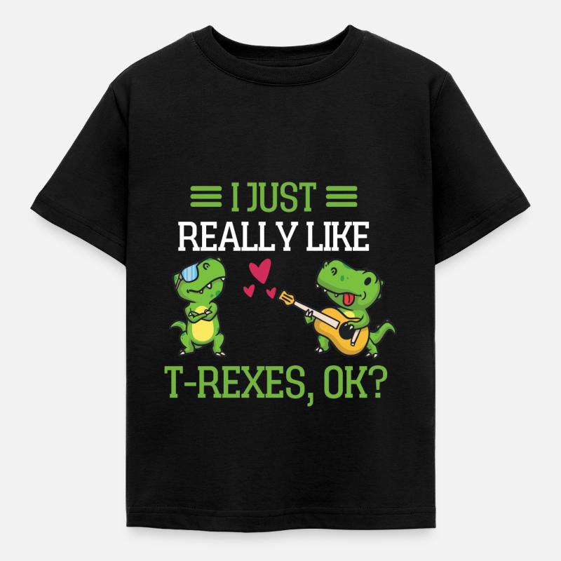 Ich mag einfach T Rex Lustiges Geschenk T Rex - Kinder T-Shirt - Schwarz