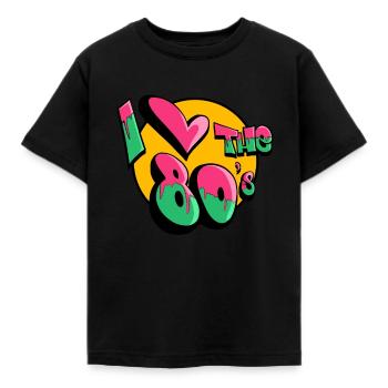 Funny 80s Costume Eighties Party - Kids' T-Shirt - black - Front - AI Model Kid Female (0cm)