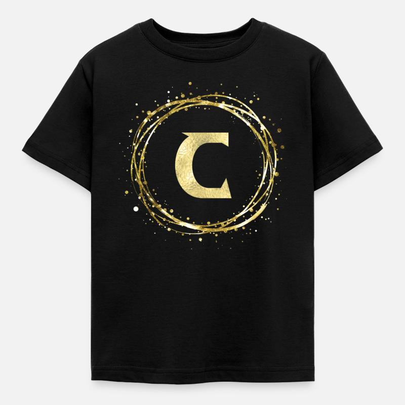 C - Kinder T-Shirt - Schwarz