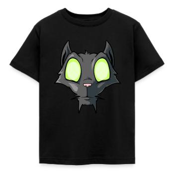Halloween Augen Katze - Kinder T-Shirt - Schwarz - Vorne - AI Model Kid Female (0cm)