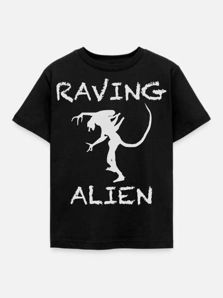 Raving Alien - Kinder T-Shirt - Schwarz