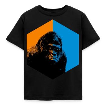Gorilla - Kinder T-Shirt - Schwarz - Vorne - AI Model Kid Female (0cm)