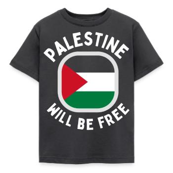 Palästina wird Freiheit gewinnen BLM Frieden Gaza Unter - Kinder T-Shirt - Dunkelgrau - Vorne - AI Model Kid Female (0cm)