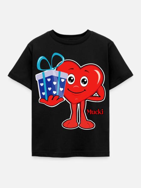 Mucki Riesen-Geschenk - Kinder T-Shirt - Schwarz