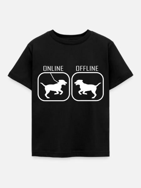 Hund lustig - Kinder T-Shirt - Schwarz