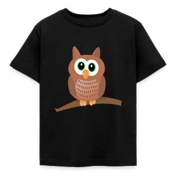 Uil schattige uil - Kinderen T-shirt - zwart - Voor - AI Model Kid Female (0cm)