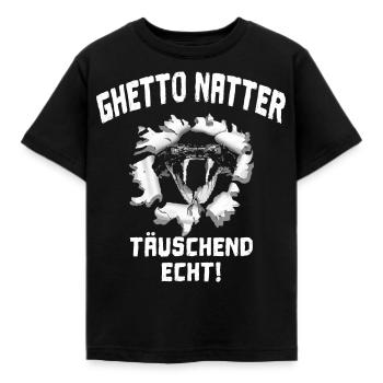 GHETTO NATTER - Kinder T-Shirt - Schwarz - Vorne - AI Model Kid Female (0cm)
