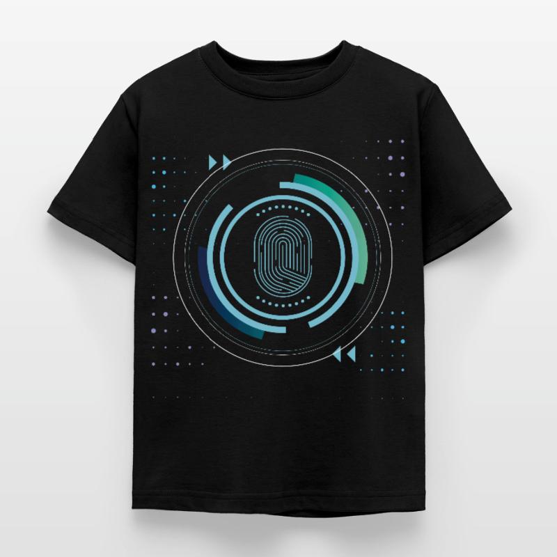 identity security safe nerd pixel pc tech science Kids' T-Shirt