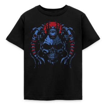 SKUL Rouge Bleu - T-shirt Enfant - noir - Devant - AI Model Kid Female (0cm)