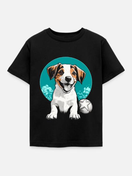 Jack Russel - Kinder T-Shirt - Schwarz