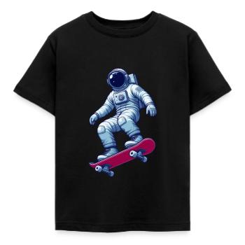 astronaut auf skadeboard - Kinder T-Shirt - Schwarz - Vorne - AI Model Kid Female (0cm)