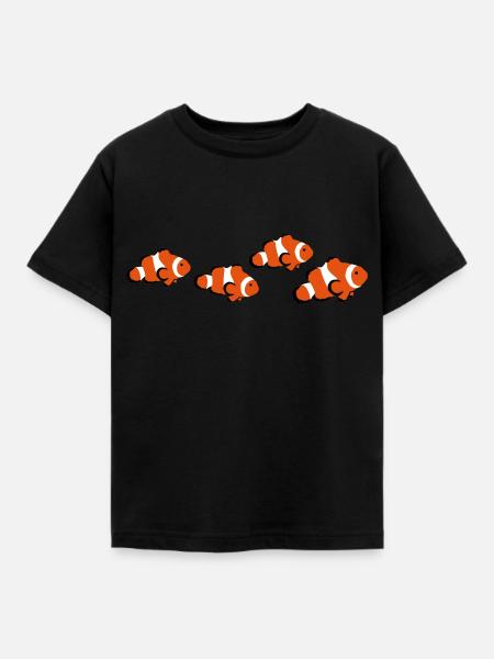 Clownfisch Schwarm - Kinder T-Shirt - Schwarz