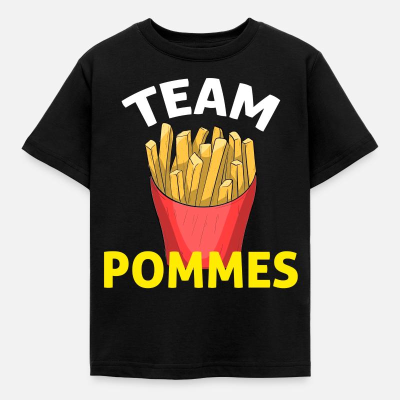 Team Pommes - Kinder T-Shirt - Schwarz