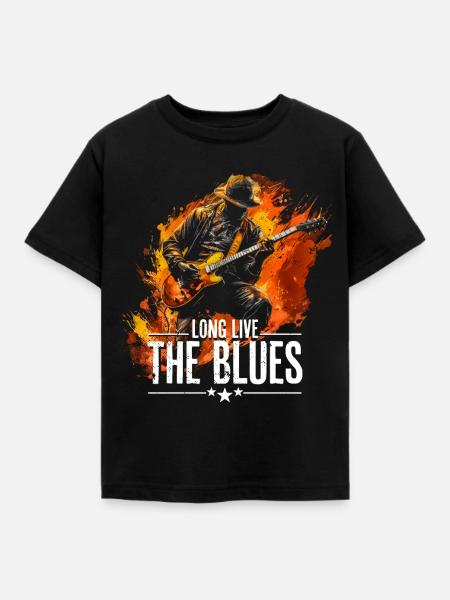 Blues Music Guitar for Guitarists Vintage - Kids' T-Shirt - black