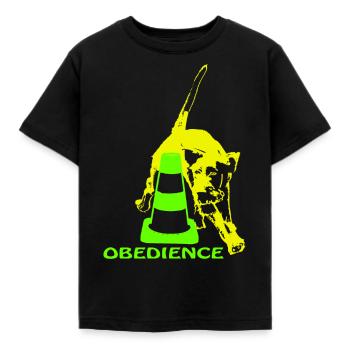 Obedience Deutsch Drahthaar umrundet Pylon neon - Kinder T-Shirt - Schwarz - Vorne - AI Model Kid Female (0cm)
