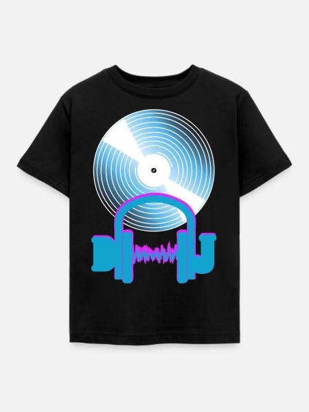dj - Kinder T-Shirt - Schwarz