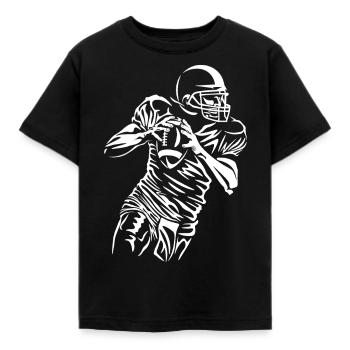 Football Wide Receiver - Kids' T-Shirt - black - Front - AI Model Kid Female (0cm)
