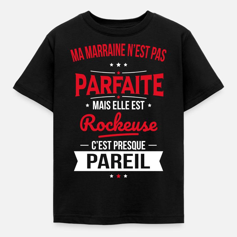 Ma marraine n'est pas parfaite - Rockeuse - T-shirt Enfant - noir