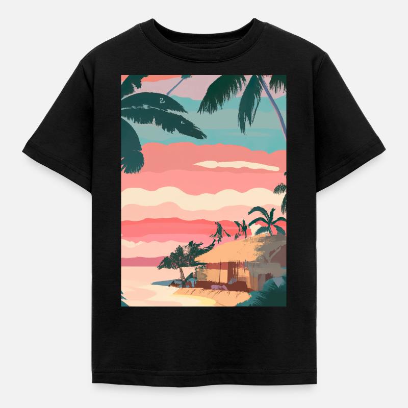 Hawaii Malerei - Kinder T-Shirt - Schwarz