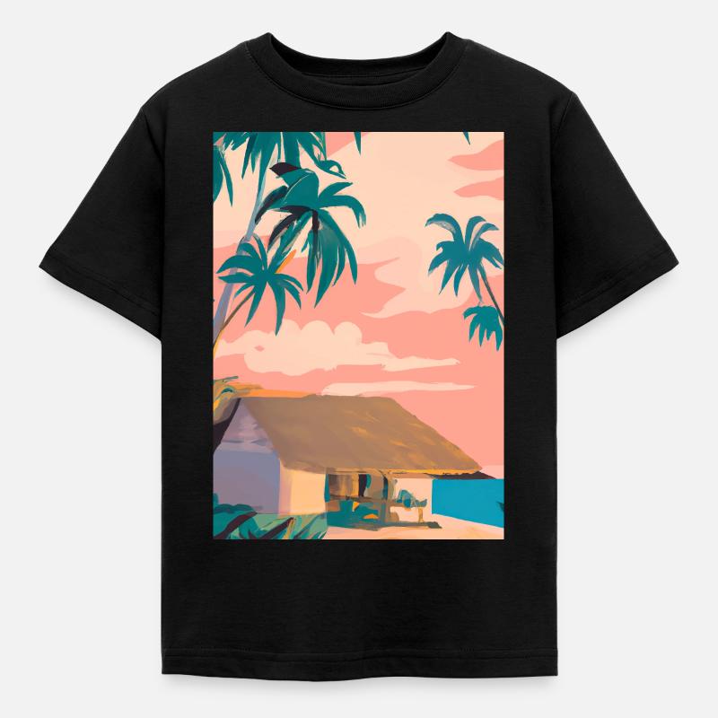 Hawaii Malerei - Kinder T-Shirt - Schwarz