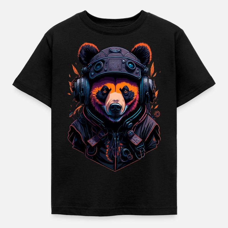 Panda - Kinder T-Shirt - Schwarz