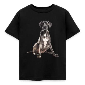 Great Dane - Kids' T-Shirt - black - Front - AI Model Kid Female (0cm)