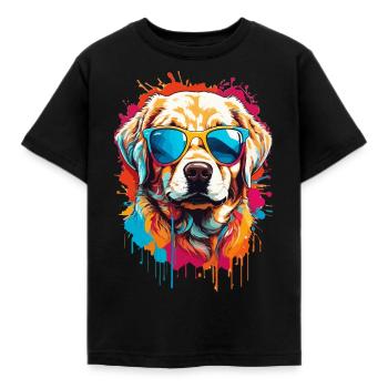 Labrador in Sunglasses: Cool & Cute - Kids' T-Shirt - black - Front - AI Model Kid Female (0cm)