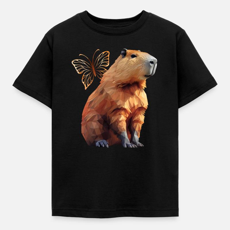 Capybara - Kinder T-Shirt - Schwarz