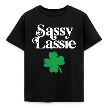 Sassy Lassie - Kids' T-Shirt - black - Front - AI Model Kid Female (0cm)