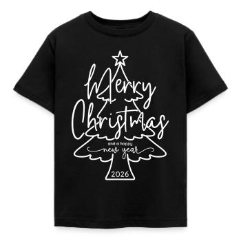 Merry Christmas and a Happy New Year 2026 - Kinder T-Shirt - Schwarz - Vorne - AI Model Kid Female (0cm)