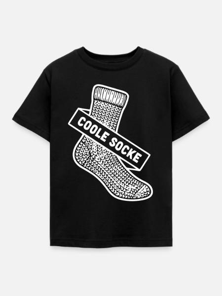 Coole Socke Banner - Kinder T-Shirt - Schwarz