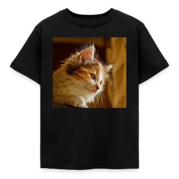 chat masque de chat masque de chat masque de chat - T-shirt Enfant - noir - Devant - AI Model Kid Female (0cm)