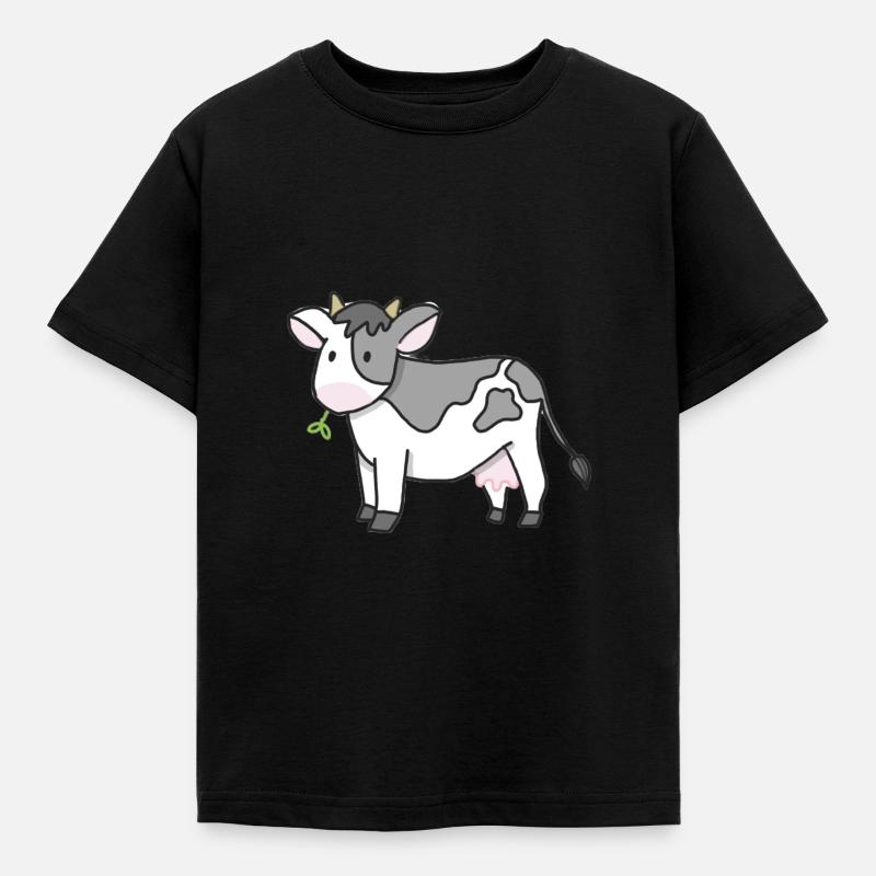 Kuh - Kinder T-Shirt - Schwarz