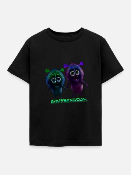 Mumzel Erdnuss und Chuck - Kinder T-Shirt - Schwarz