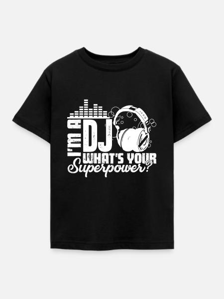 DJ Ich bin ein DJ - Kinder T-Shirt - Schwarz