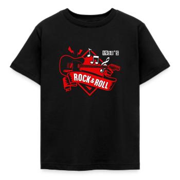 1950s Rock & Roll Rock N' Roll Vintage - Kids' T-Shirt - black - Front - AI Model Kid Female (0cm)