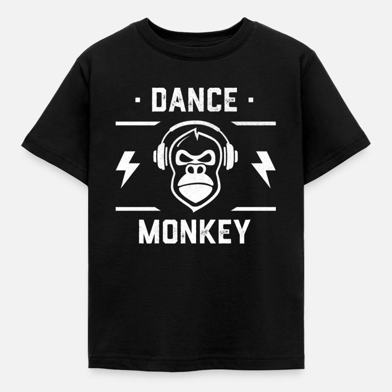 Dance Monkey - Monkey DJ - Kids' T-Shirt - black
