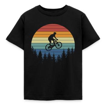 Mountainbiker Vintage Mountainbike Fahrrad - Kinder T-Shirt - Schwarz - Vorne - AI Model Kid Female (0cm)