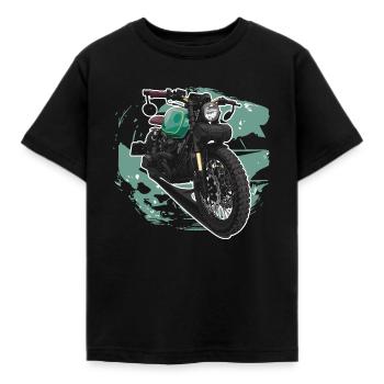 Bobber // Custom // Motorcycle - Kids' T-Shirt - black - Front - AI Model Kid Female (0cm)