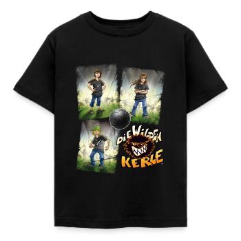 Die Wilden Kerle Quartett Logo - Kinder T-Shirt - Schwarz - Vorne - AI Model Kid Female (0cm)