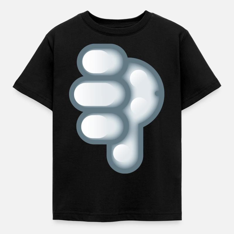 Smiley Hand Signal Down - Kinder T-Shirt - Schwarz