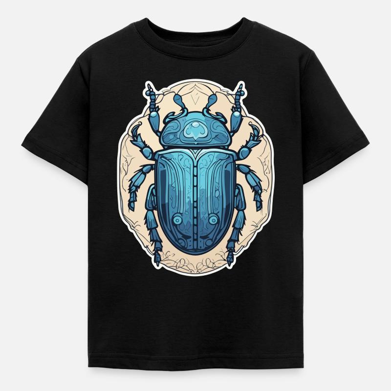 Blauer Skarabäus - Kinder T-Shirt - Schwarz