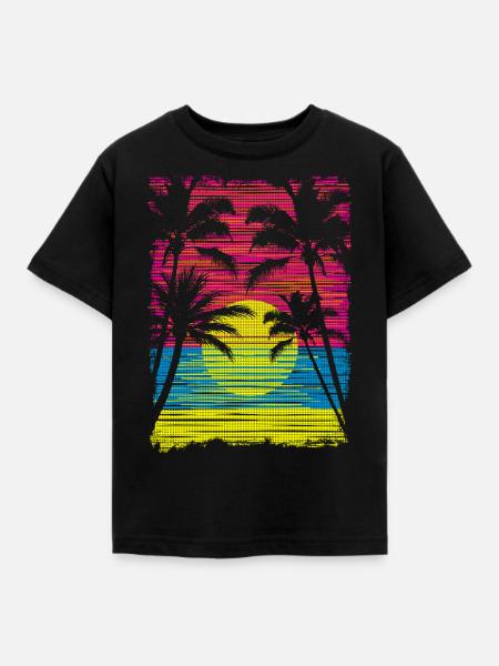 Sunset Paradise - Kinder T-Shirt - Schwarz