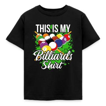 billiards - Kids' T-Shirt - black - Front - AI Model Kid Female (0cm)