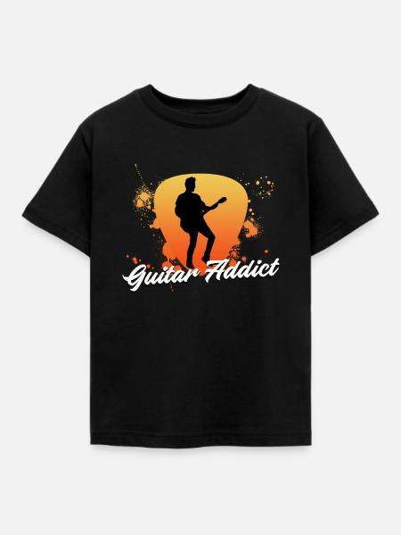 Guitar Addict Geschenk - Kinder T-Shirt - Schwarz